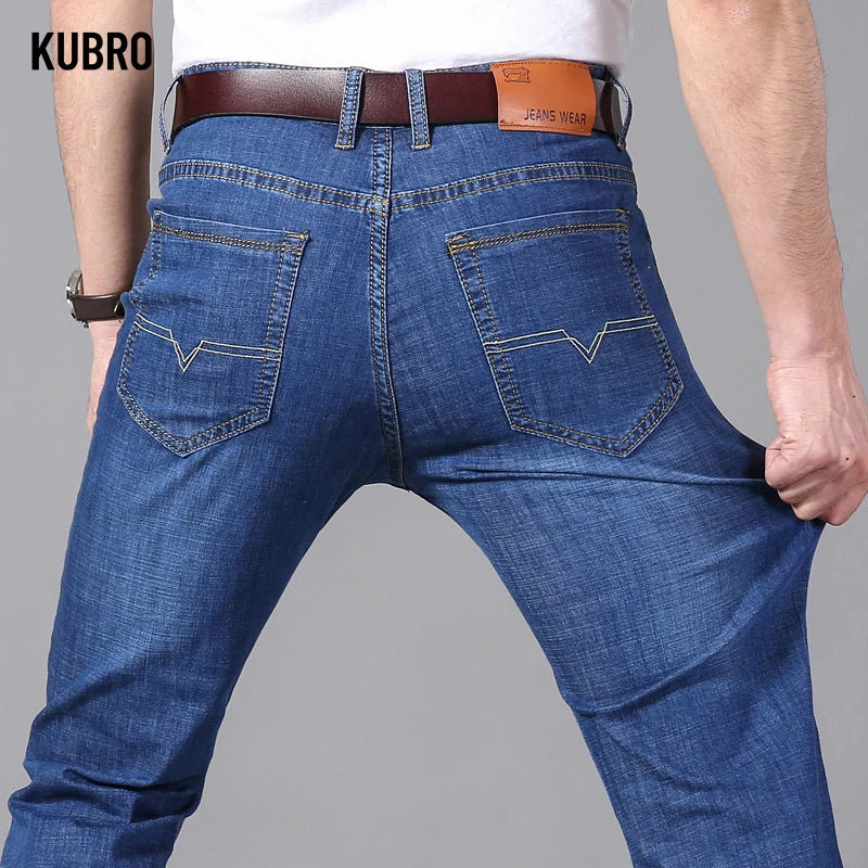 Calça Jeans Masculina Verão Fina Reta